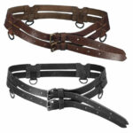 Doppelguertel Schwarz, Braun, Grün oder Rot