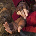 Leder Handschuhe Fingerlinge Celtic Glattleder Braun oder Schwarz