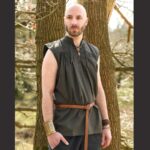 Mittelalter Hemd Armfrei Oliv